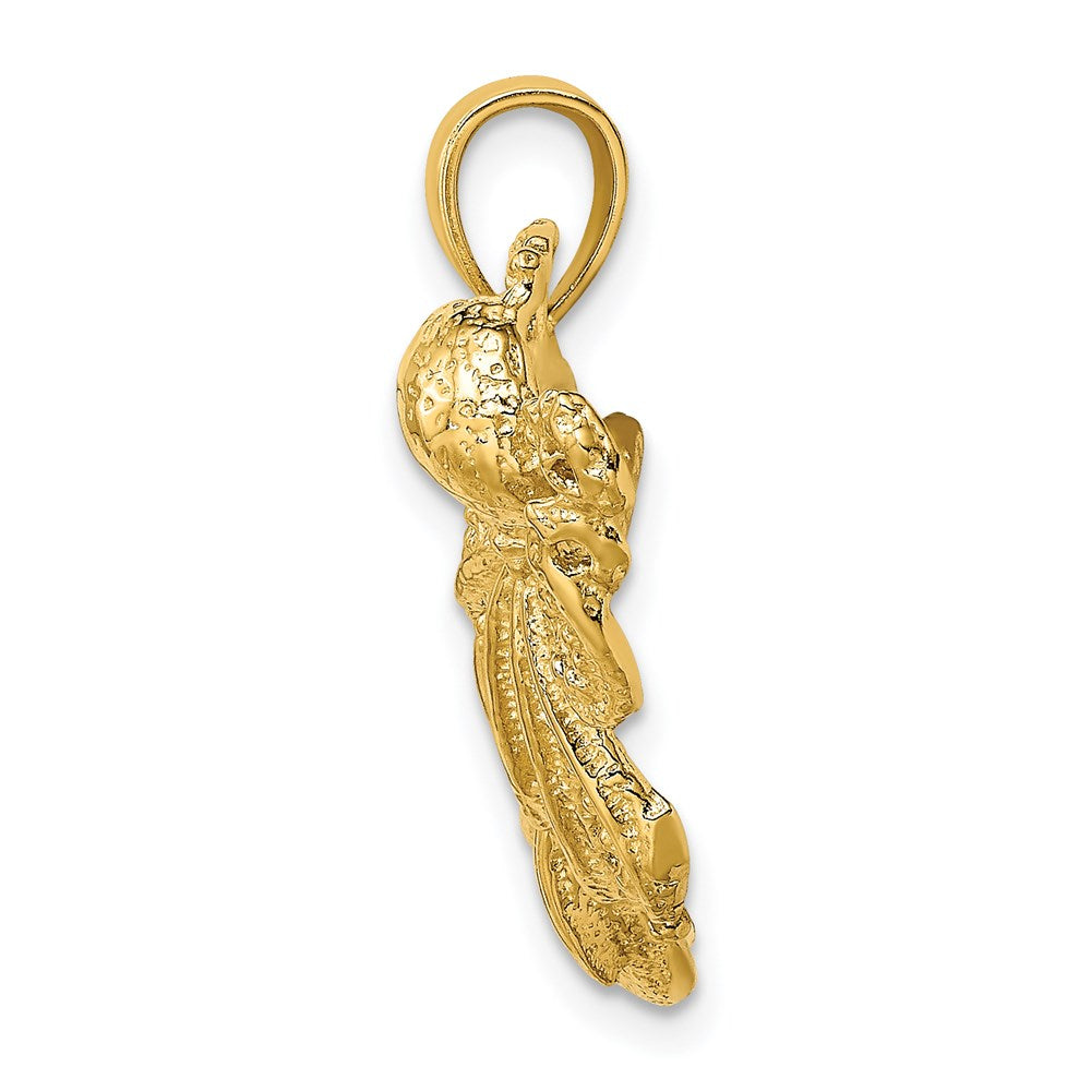 14K Polished and Textured Dolphin and Octopus Pendant 2