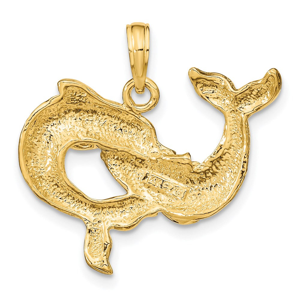 14k Dolphins Pendant 3