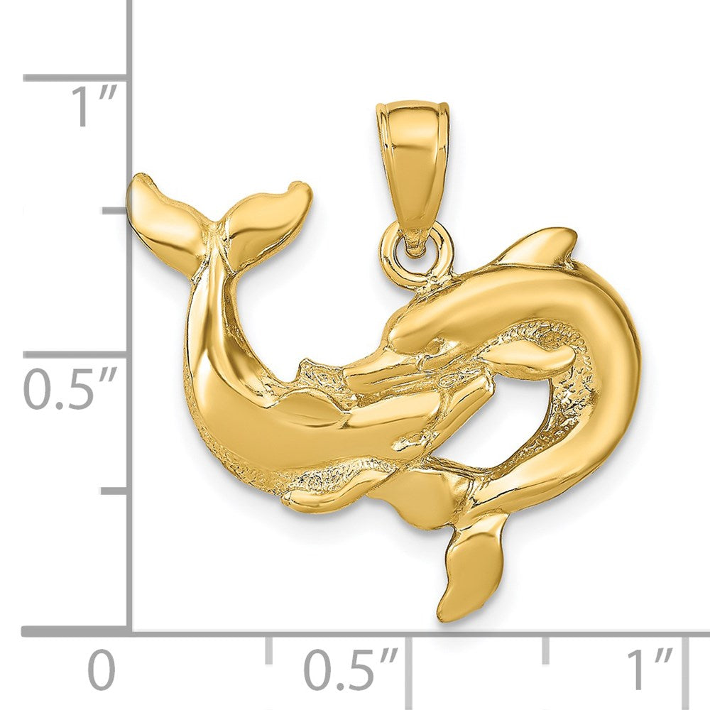 14k Dolphins Pendant 4