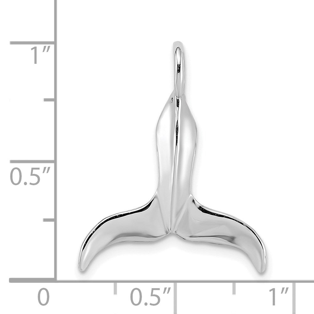 14K White Gold 3-D Polished Whale Tail Charm 3