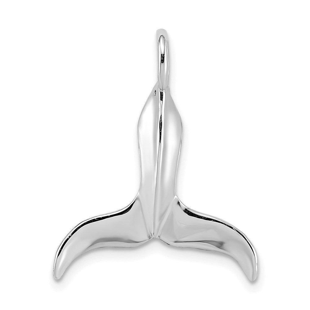 14K White Gold 3-D Polished Whale Tail Charm 1
