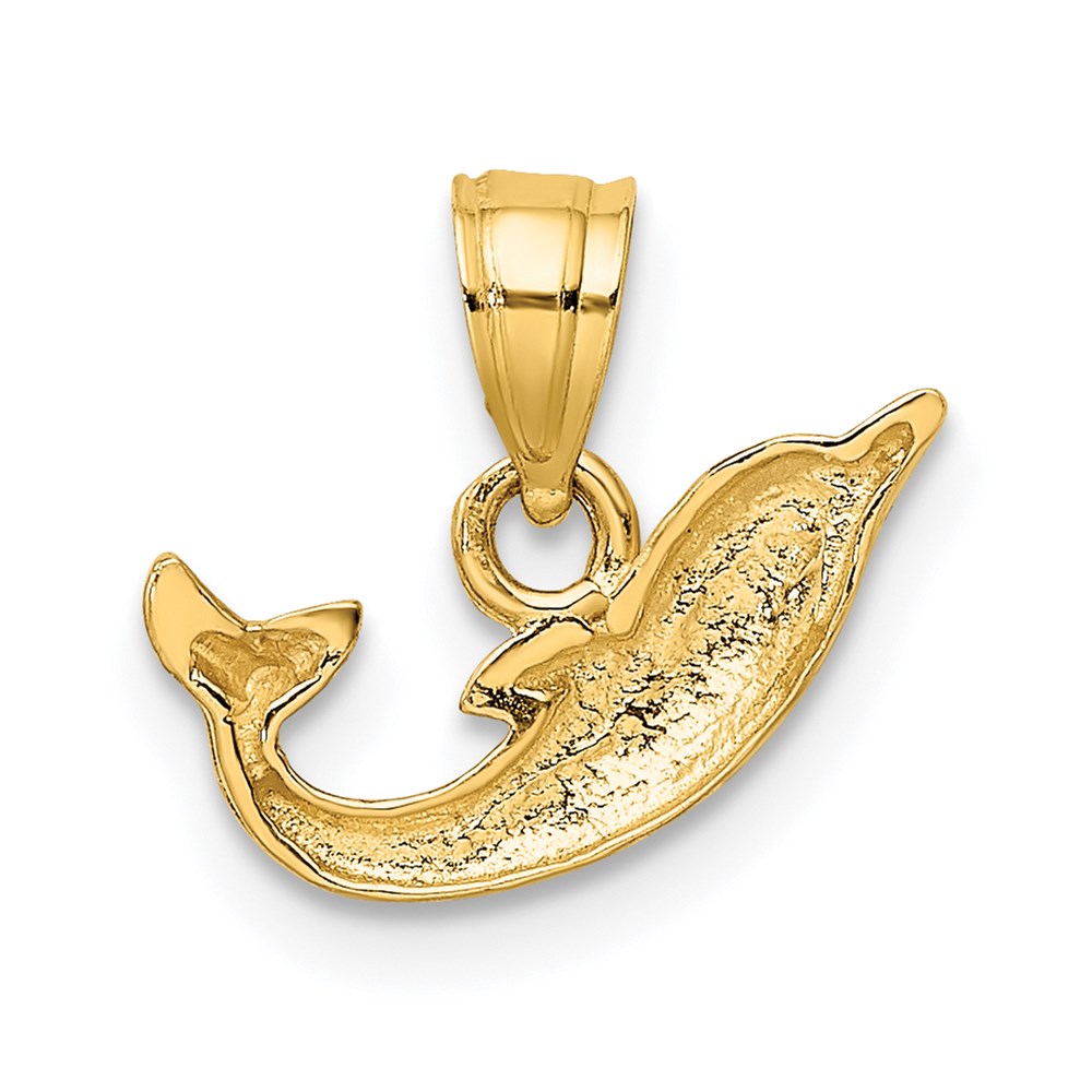 14K Polished Mini Dolphin Charm 4