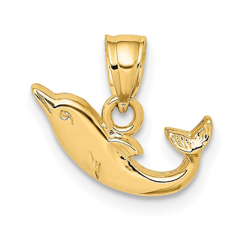 14K Polished Mini Dolphin Charm 1