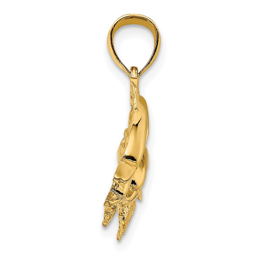 14K Polished Four Dolphins Swimming Charm 2