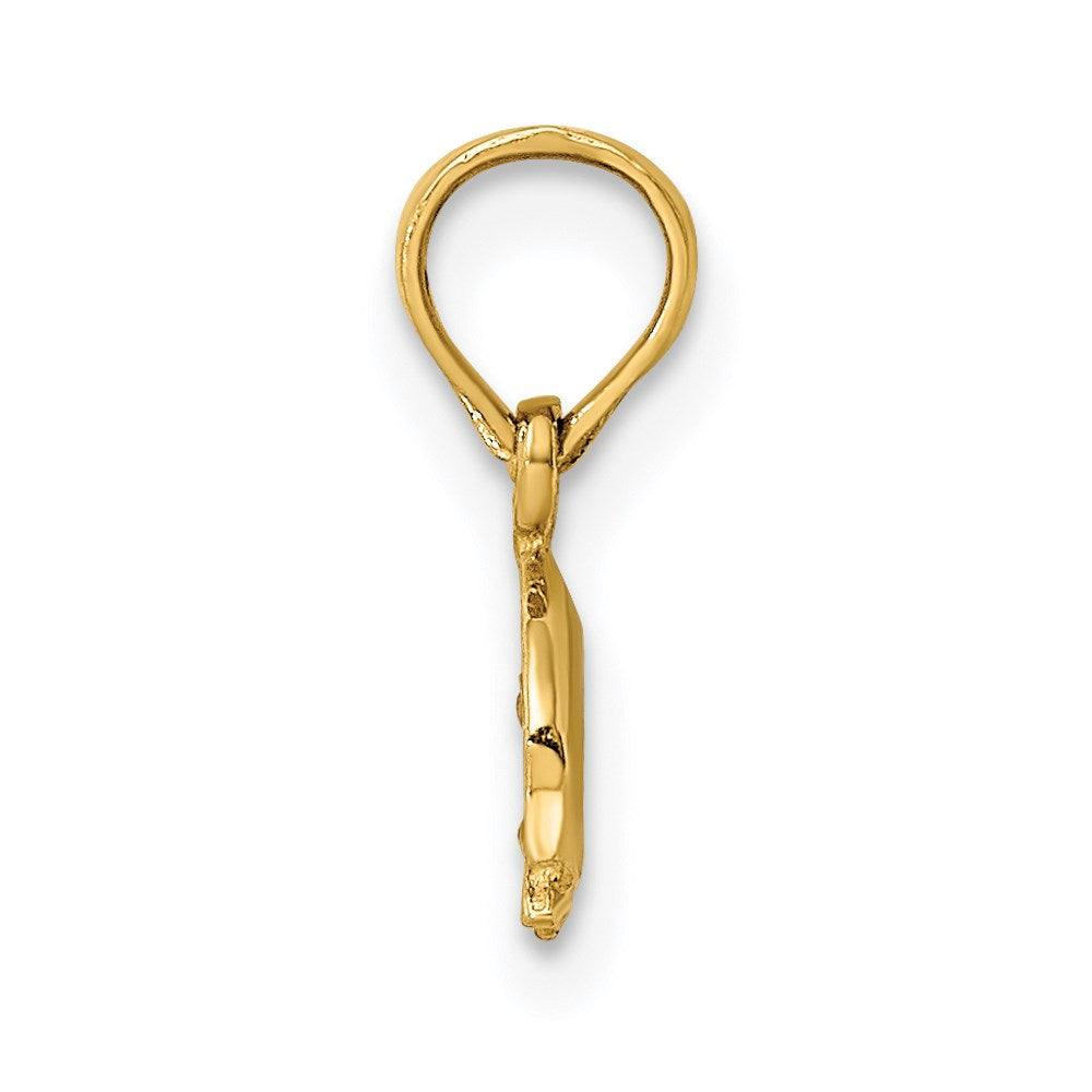 14K 2-D Mini Double Dolphins Swimming Charm 2