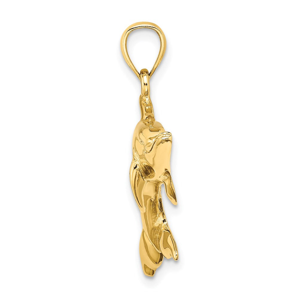 14K Polished Swimming Dolphin Charm 2