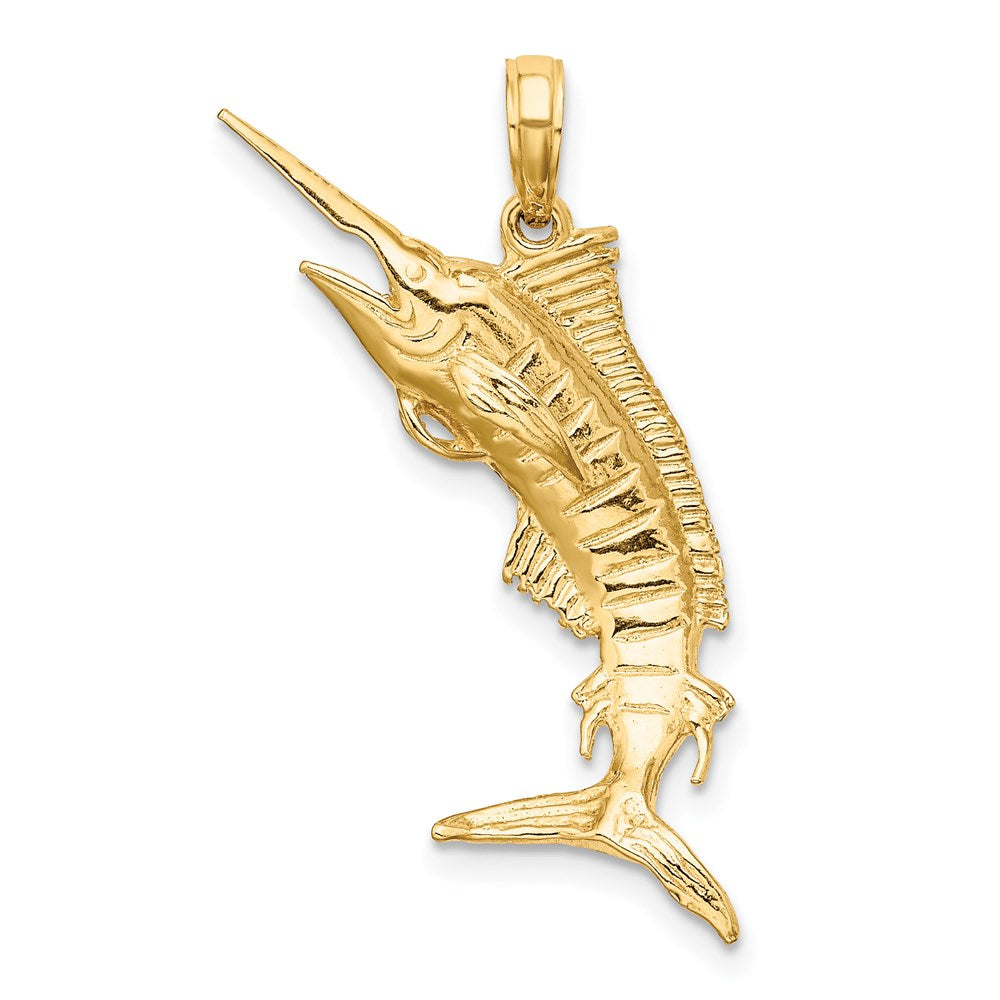 14K 3-D Polished BLUE MARLIN Charm 4