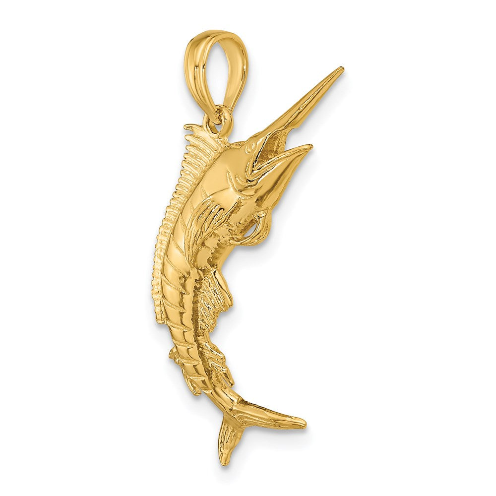 14K 3-D Polished BLUE MARLIN Charm 5
