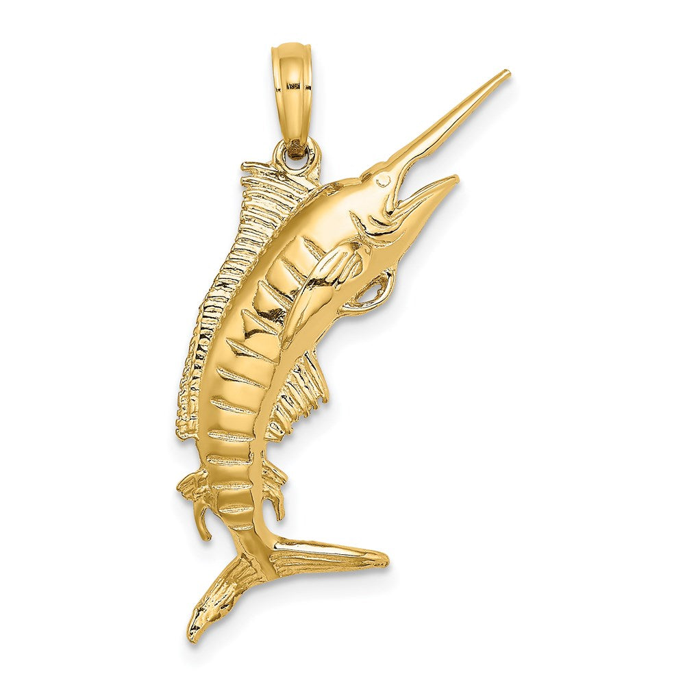 14K 3-D Polished BLUE MARLIN Charm 1