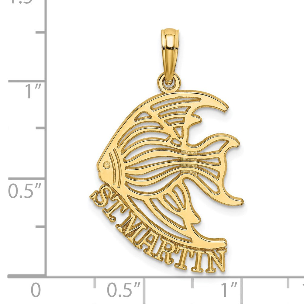 14K Polished ST. MARTIN Under Angelfish Charm 3