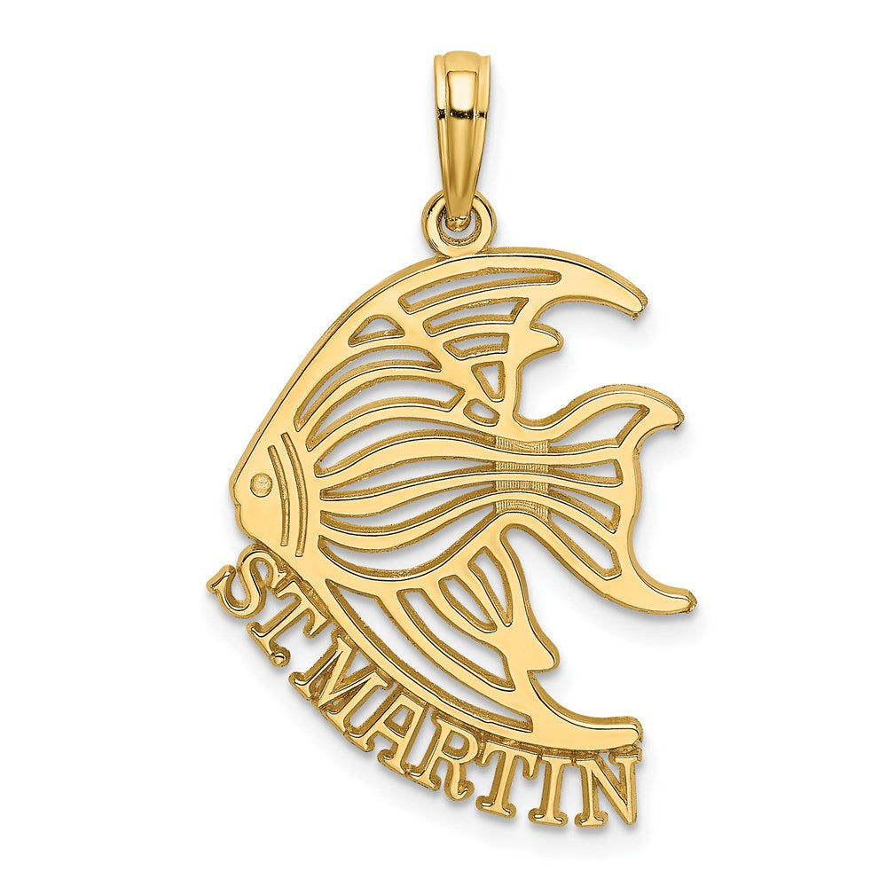 14K Polished ST. MARTIN Under Angelfish Charm 1