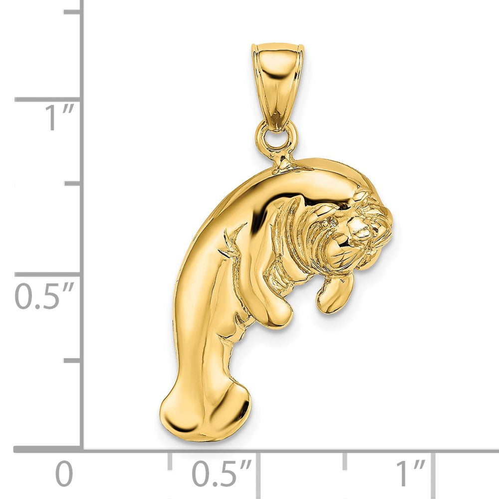 14K 2-D Polished Manatee Charm 3