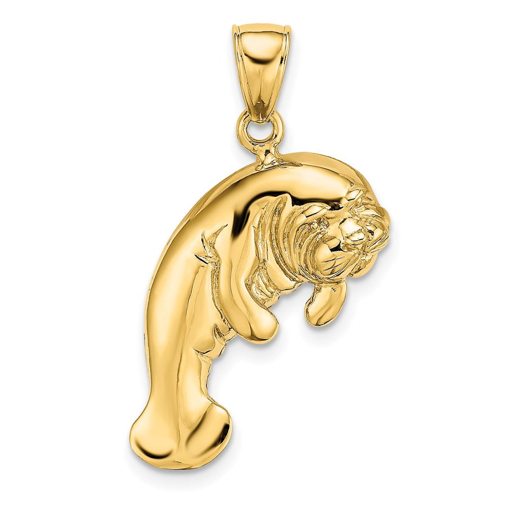 14K 2-D Polished Manatee Charm 1