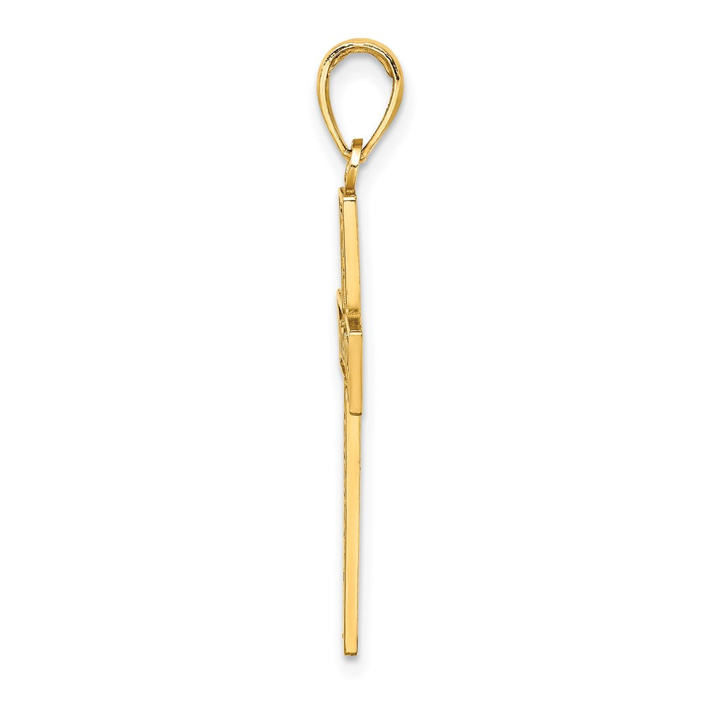 14K I LOVE JESUS Cross w/ Hearts Charm