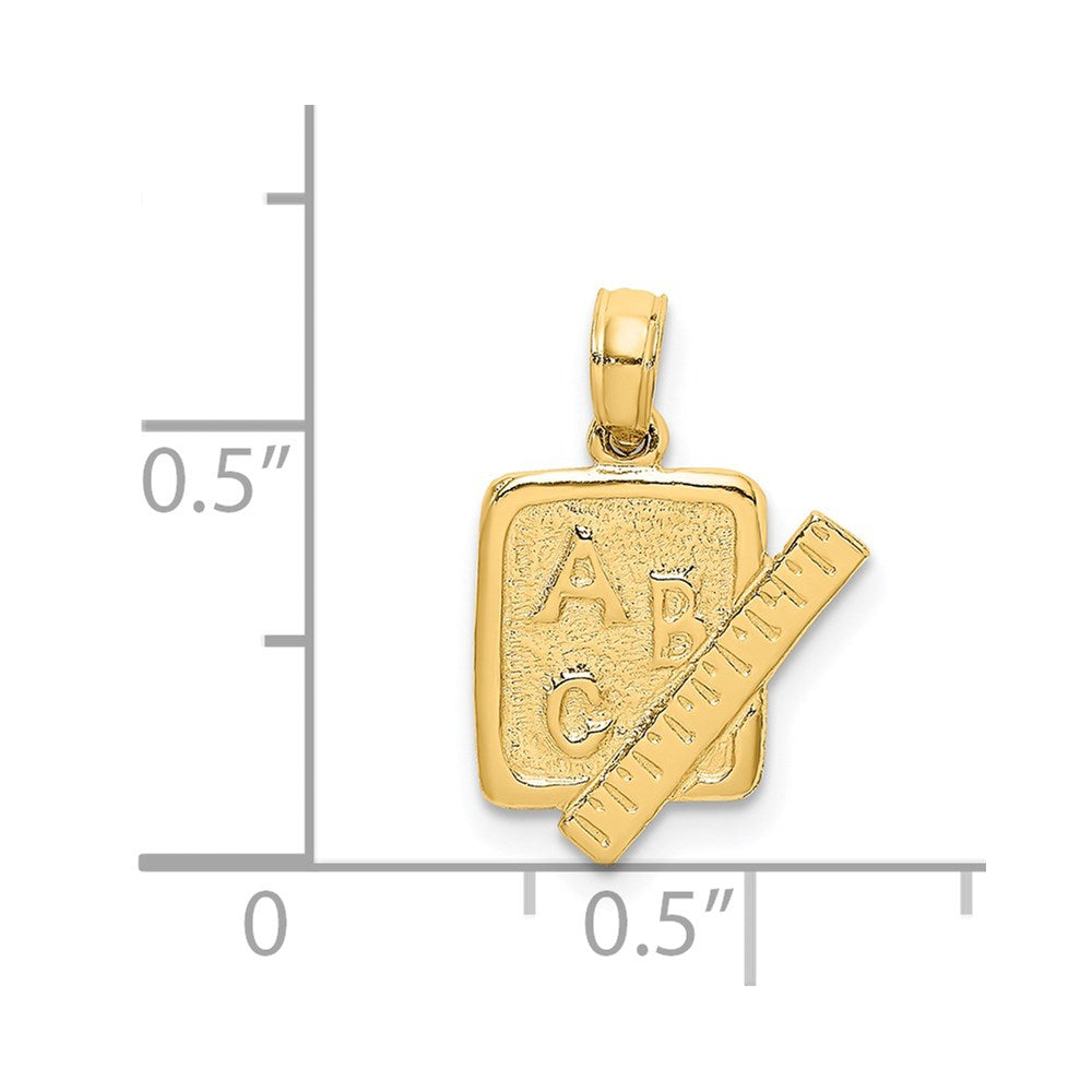 14K School Book and Ruler Charm