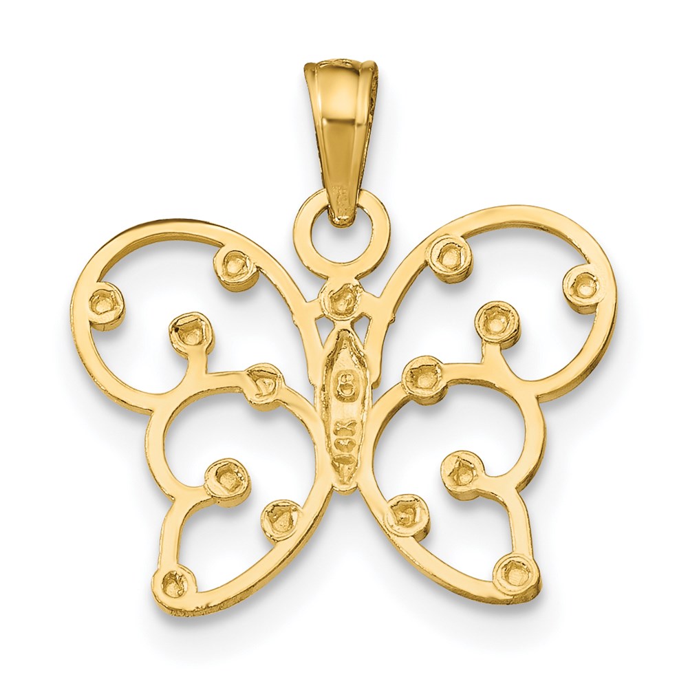 14k w/ Rhodium Butterfly Charm