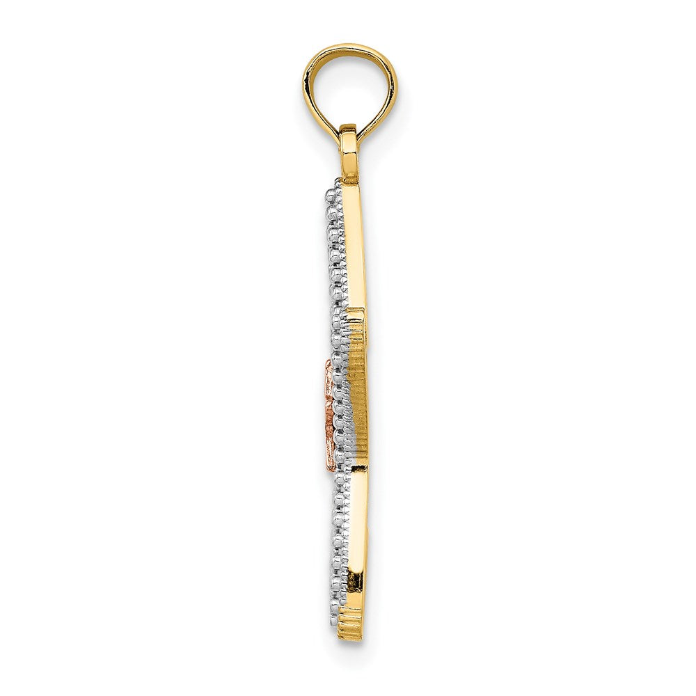 14K Two-Tone W/ White Rhodium Cut-Out Small Starfish Charm