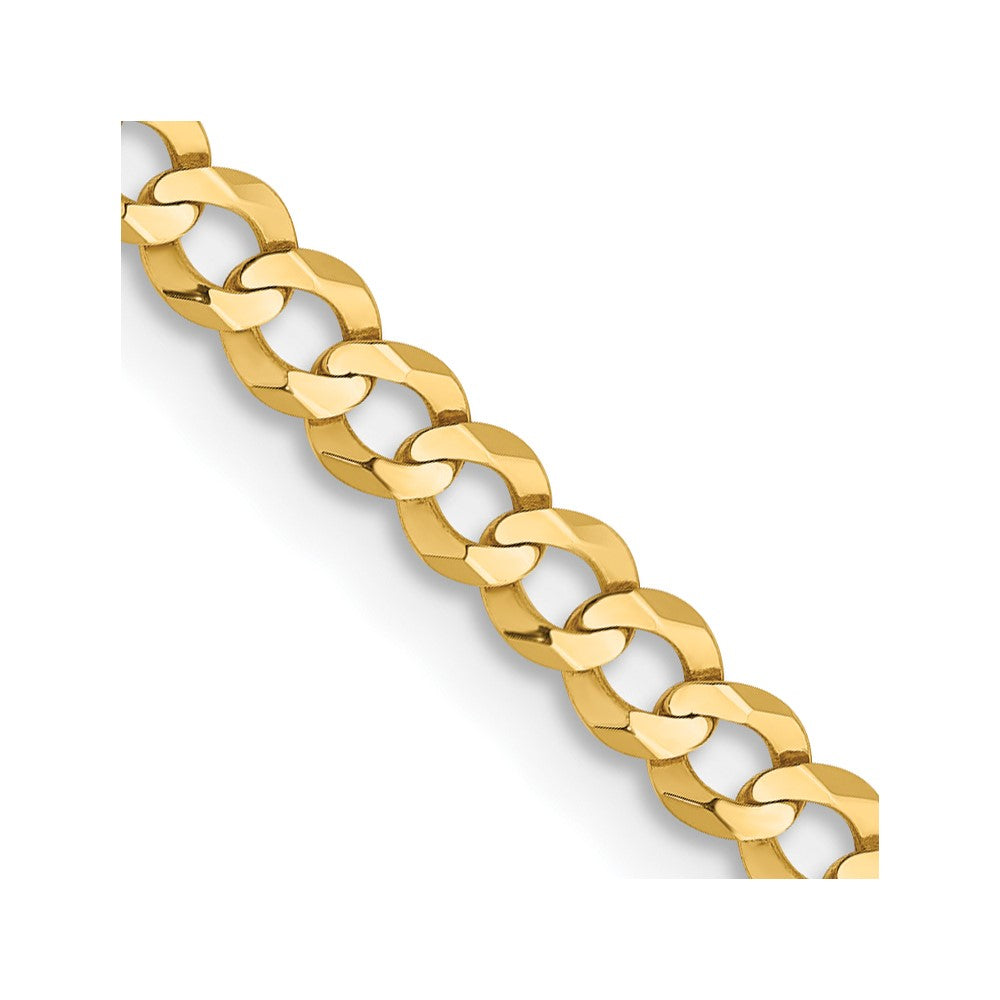 14k Yellow Gold 14k 3.1mm Lightweight Flat Cuban Chain