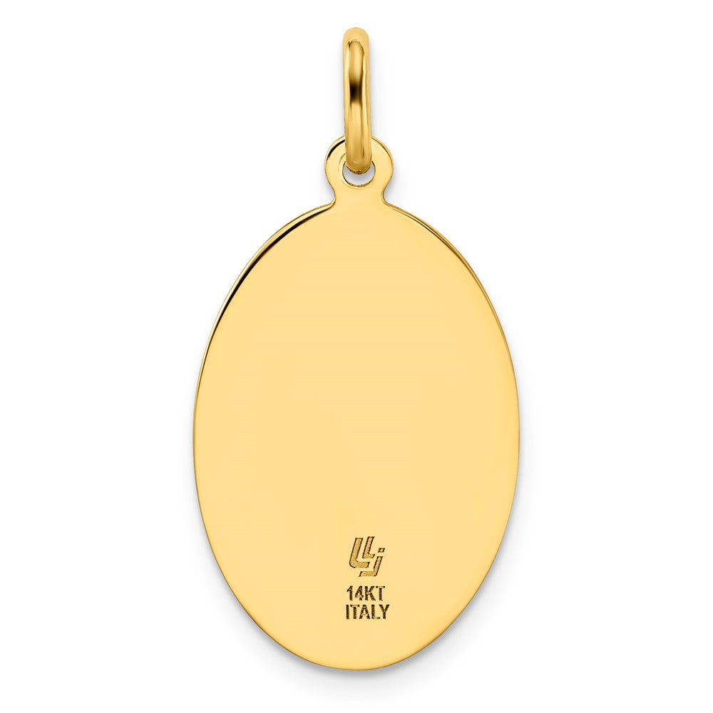 Leslie's 14k Polished and Satin Oval St. Christopher Pendant