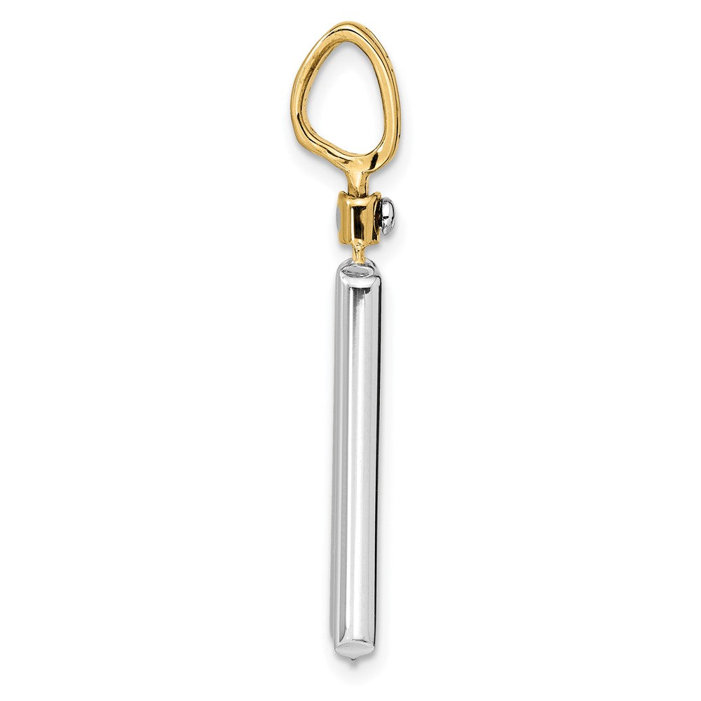 Leslie's 14K Two-tone Brushed Cross Dog Tag Pendant