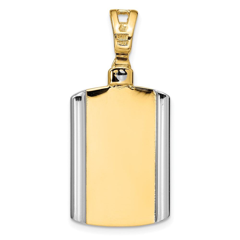 Leslie's 14K Two-tone Brushed Cross Dog Tag Pendant