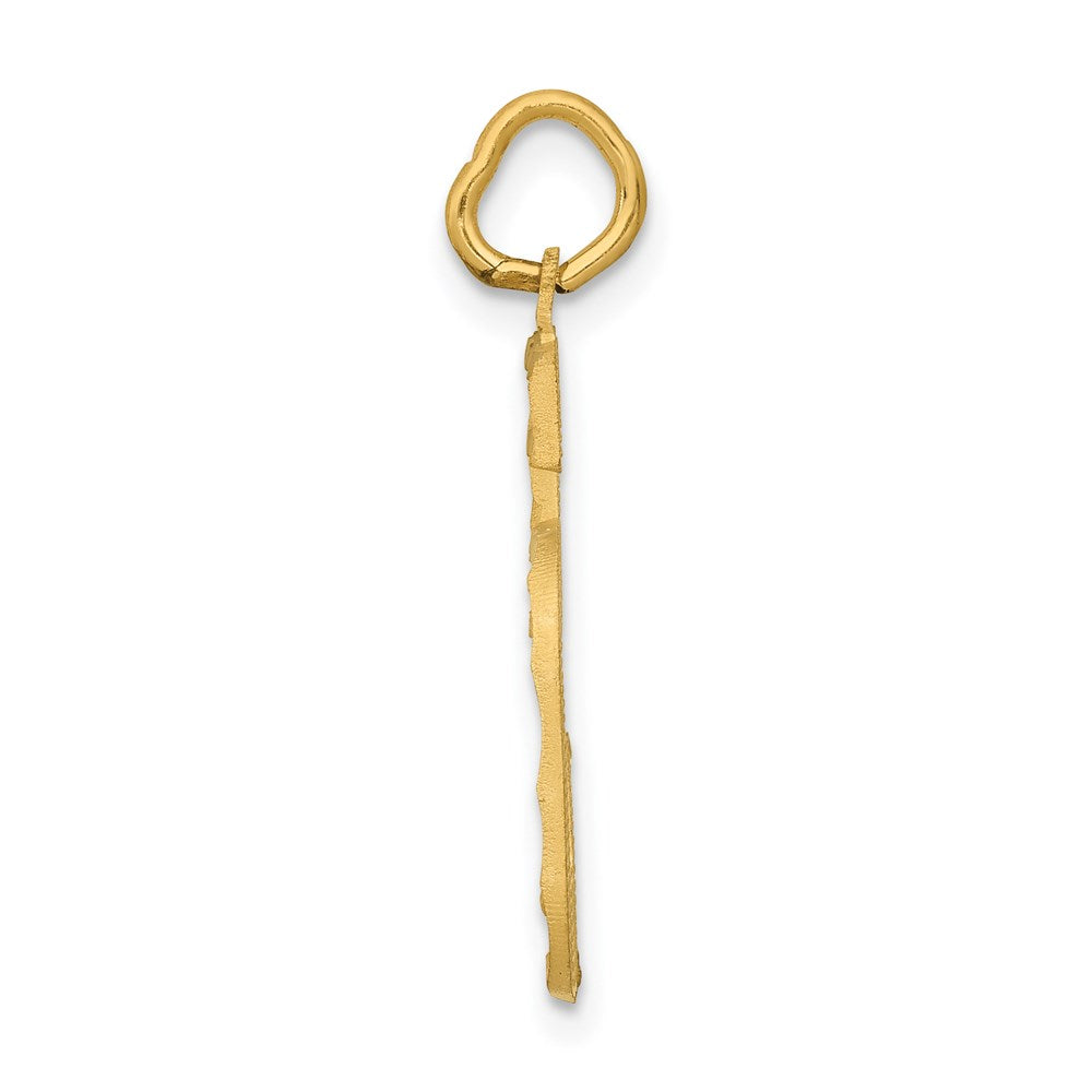 14k Large Brushed Diamond-cut Number 5 Charm