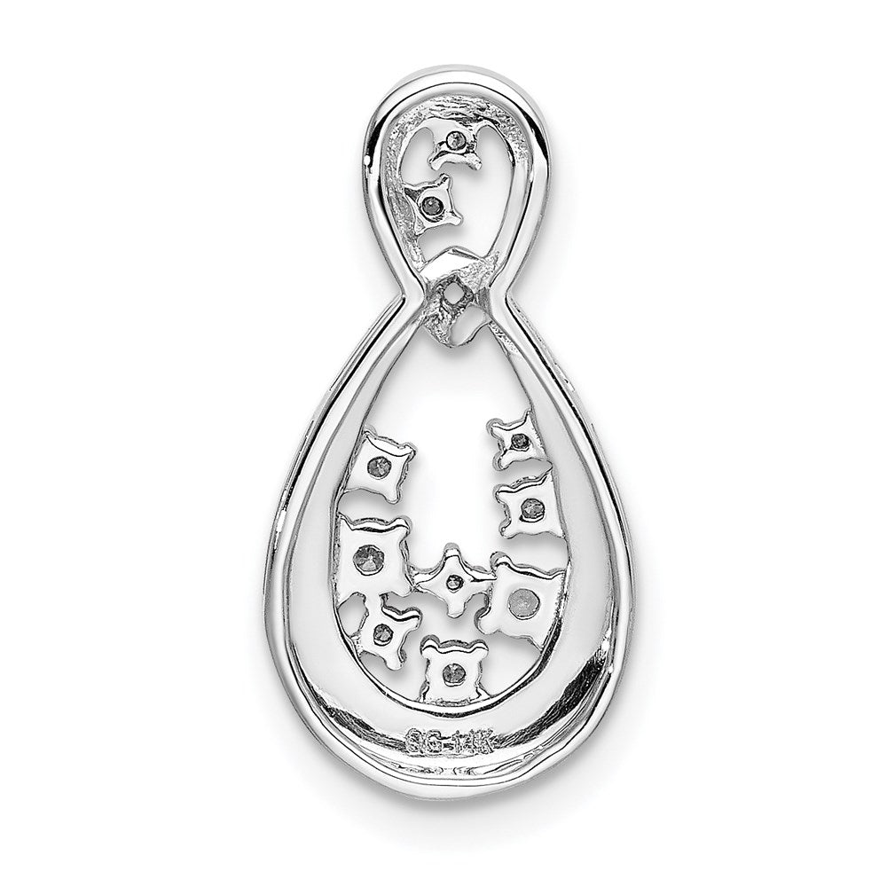 14k White Gold 1/6ct. Diamond Fancy Teardrop Pendant