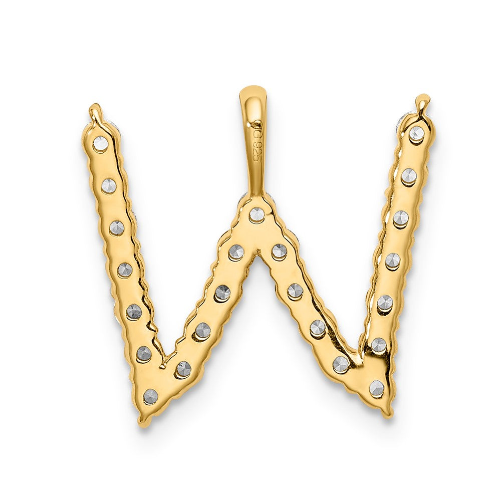 14KY Large Initial W Diamond Pendant