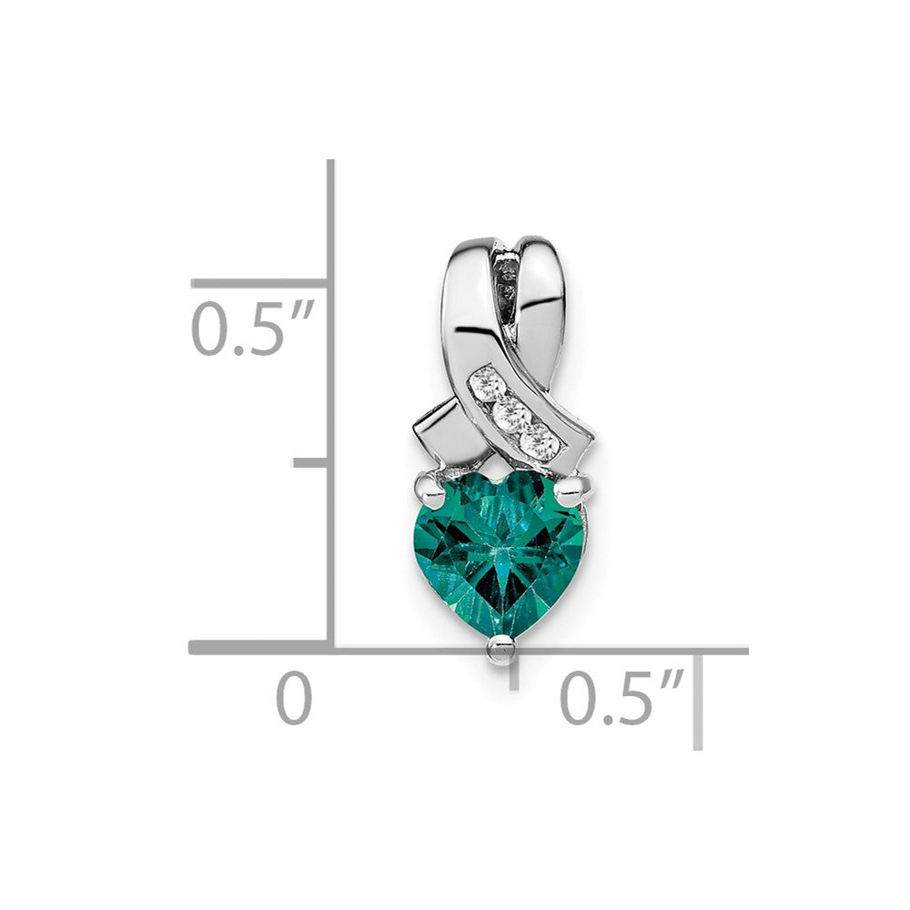 Sterling Silver Created Alexandrite and Diamond Pendant