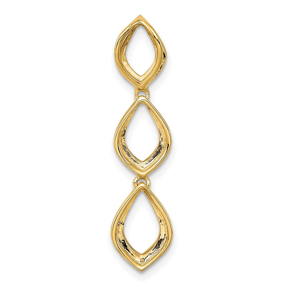 14k Polished Dangle Diamond Chain Slide