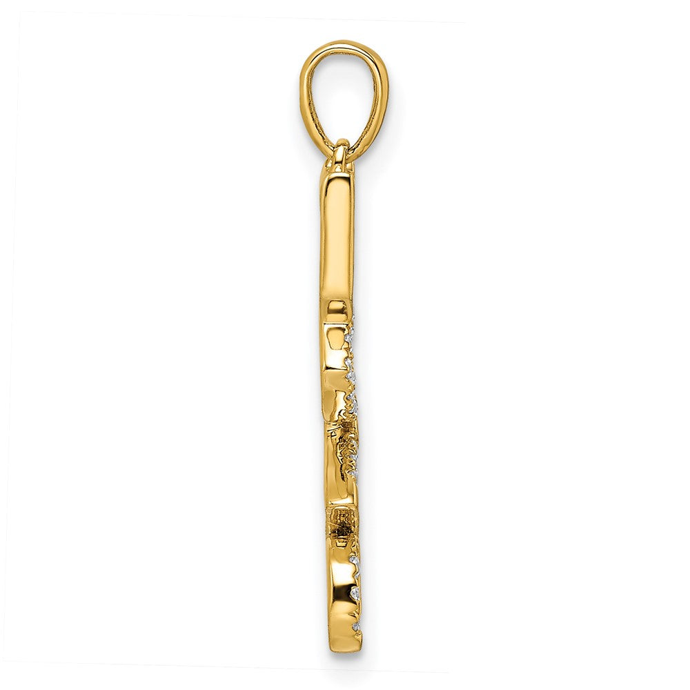 14k Polished LOVE Diamond Pendant
