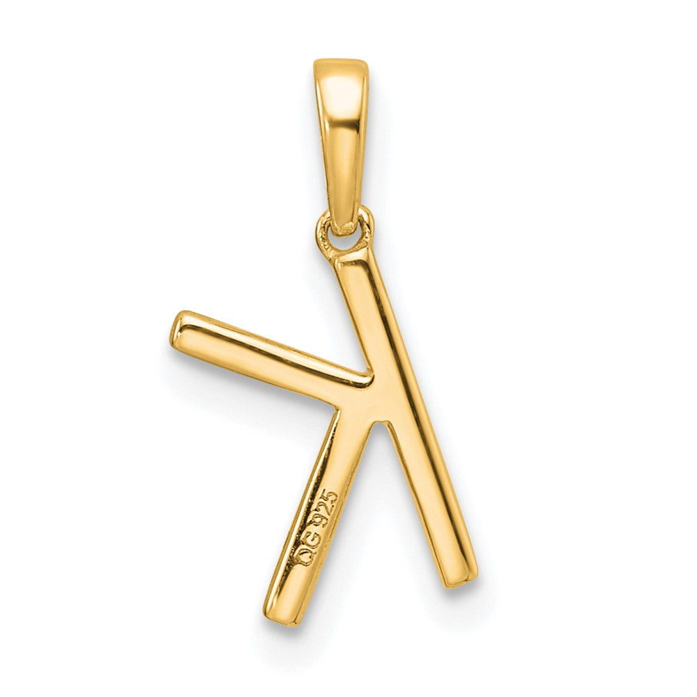 14K Diamond Letter K Initial Pendant