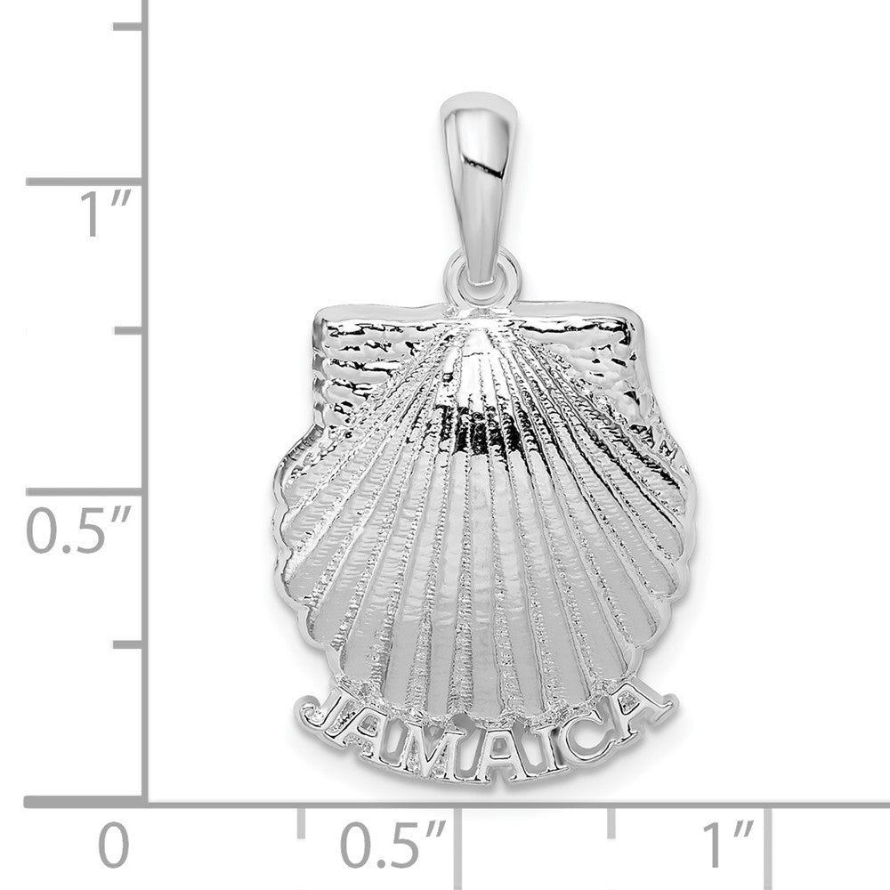 Sterling Silver Polished Jamaica Scallop Shell Pendant