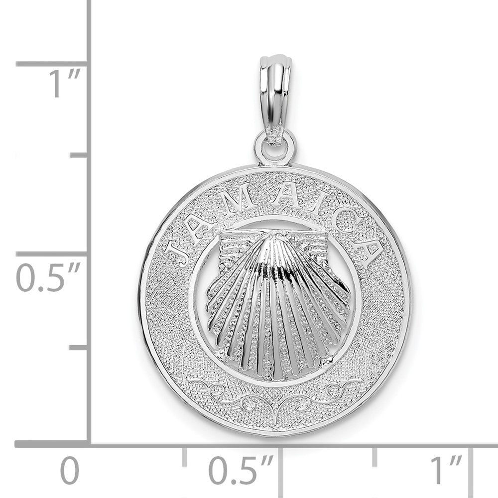 Sterling Silver Jamaica Round Circle w/Shell Pendant