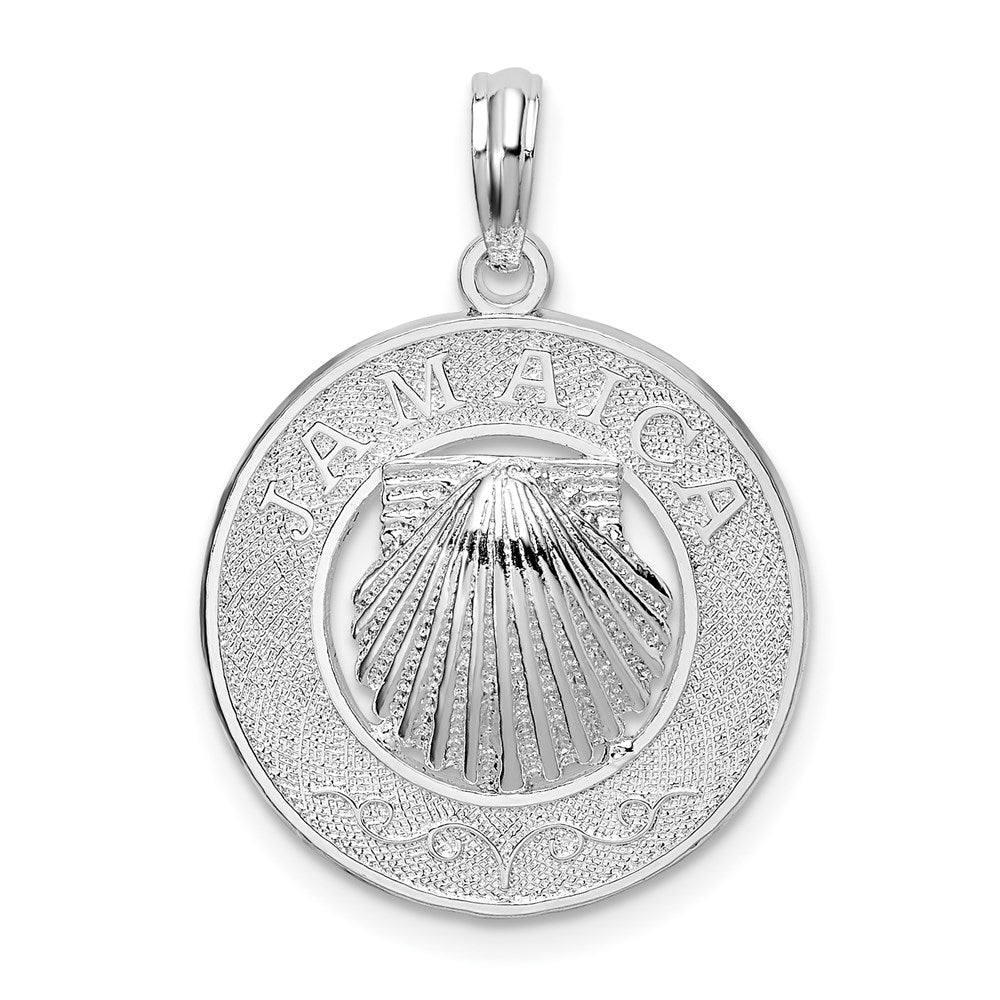 Sterling Silver Jamaica Round Circle w/Shell Pendant