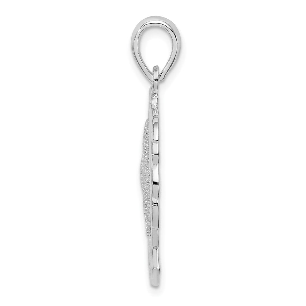 Sterling Silver Polished St. Thomas Starfish and Dolphin Pendant