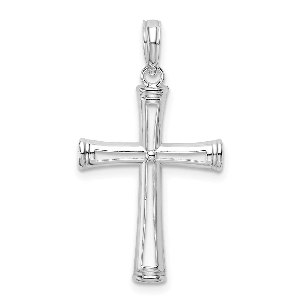 Sterling Silver Polished Tapered Center Cross Pendant