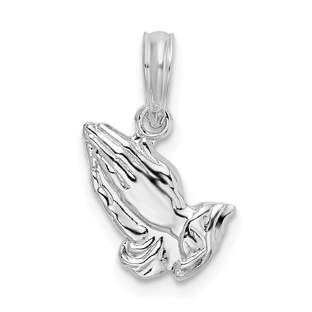 Sterling Silver Polished Praying Hands Pendant