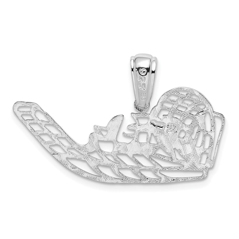 Sterling Silver Polished Cut-out Flat Airboat Pendant