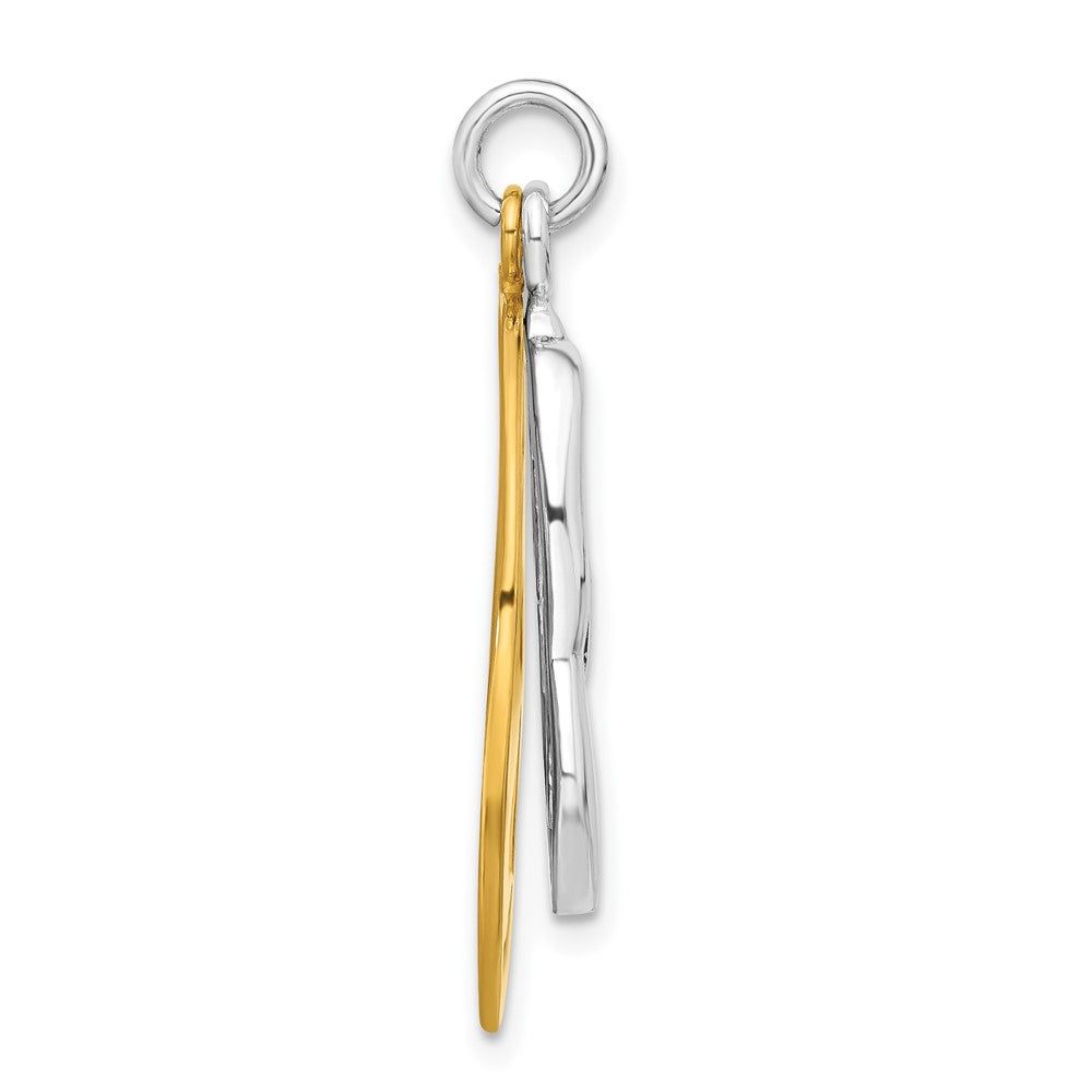 Sterling Silver Gold-tone Sunburst Yoga Pendant