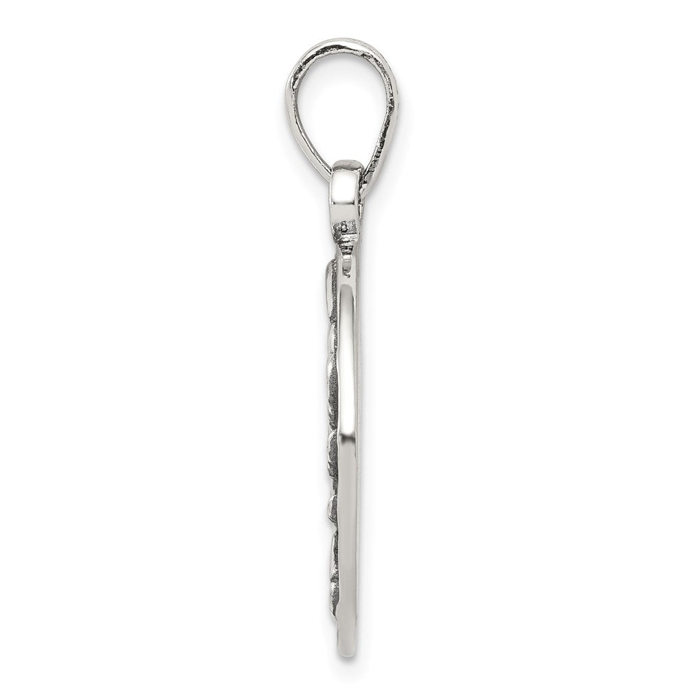 Sterling Silver Polished Antique Finish Cancer Horoscope Pendant
