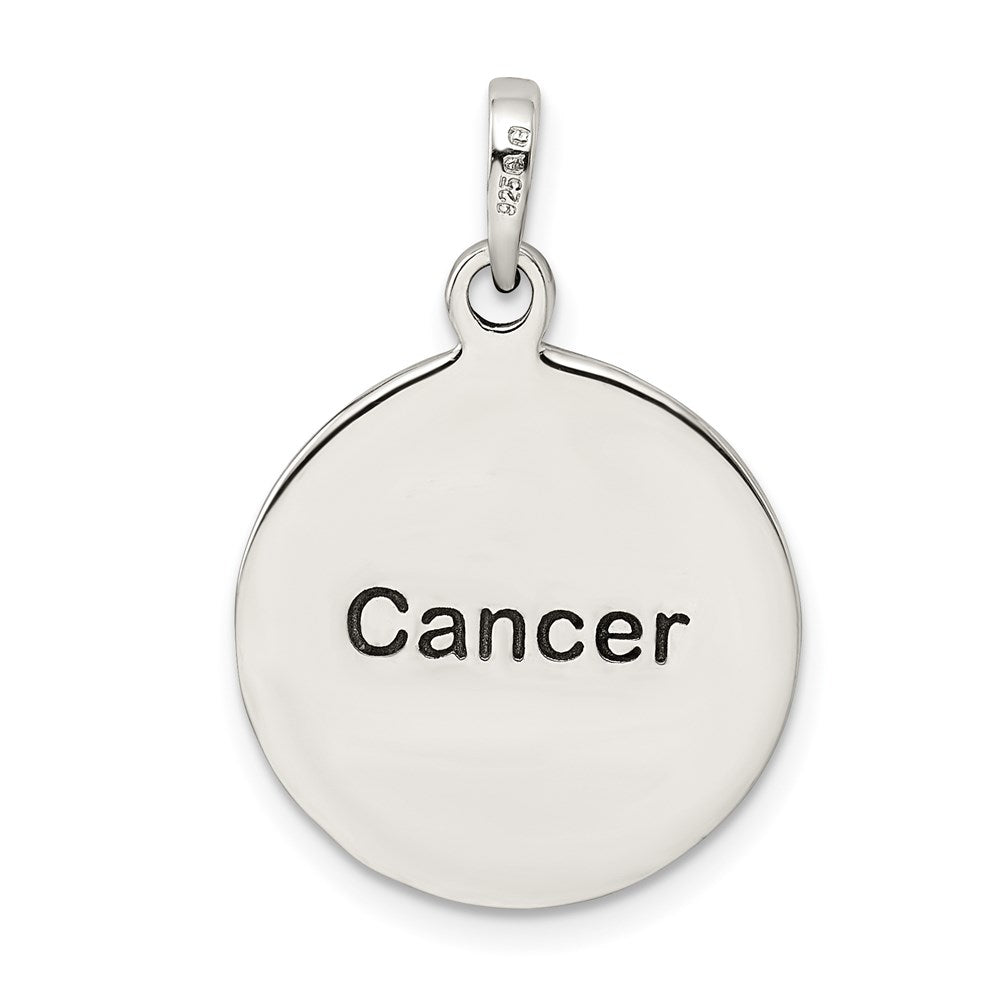 Sterling Silver Polished Antique Finish Cancer Horoscope Pendant