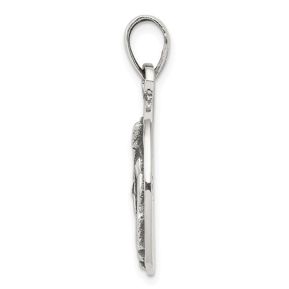 Sterling Silver Polished Antique Finish Sagittarius Horoscope Pendant