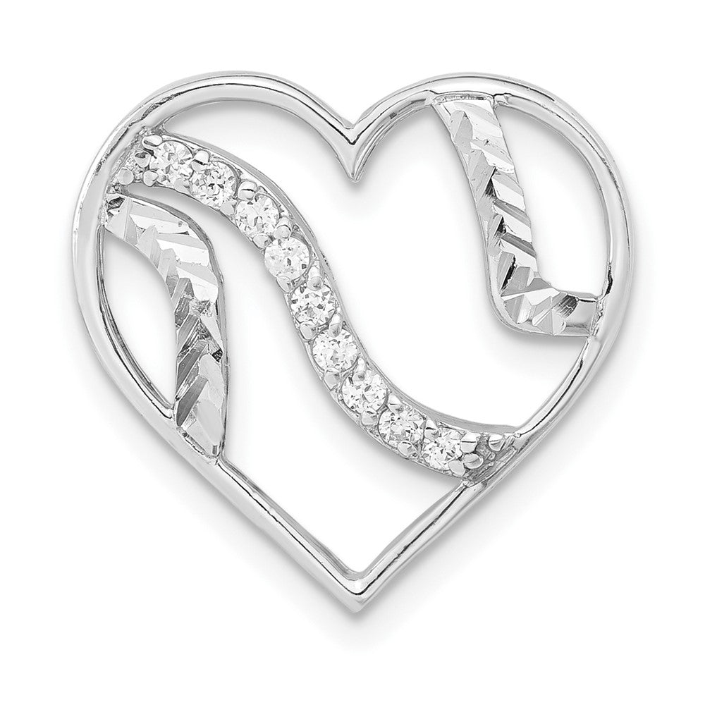 Sterling Silver CZ Heart Pendant