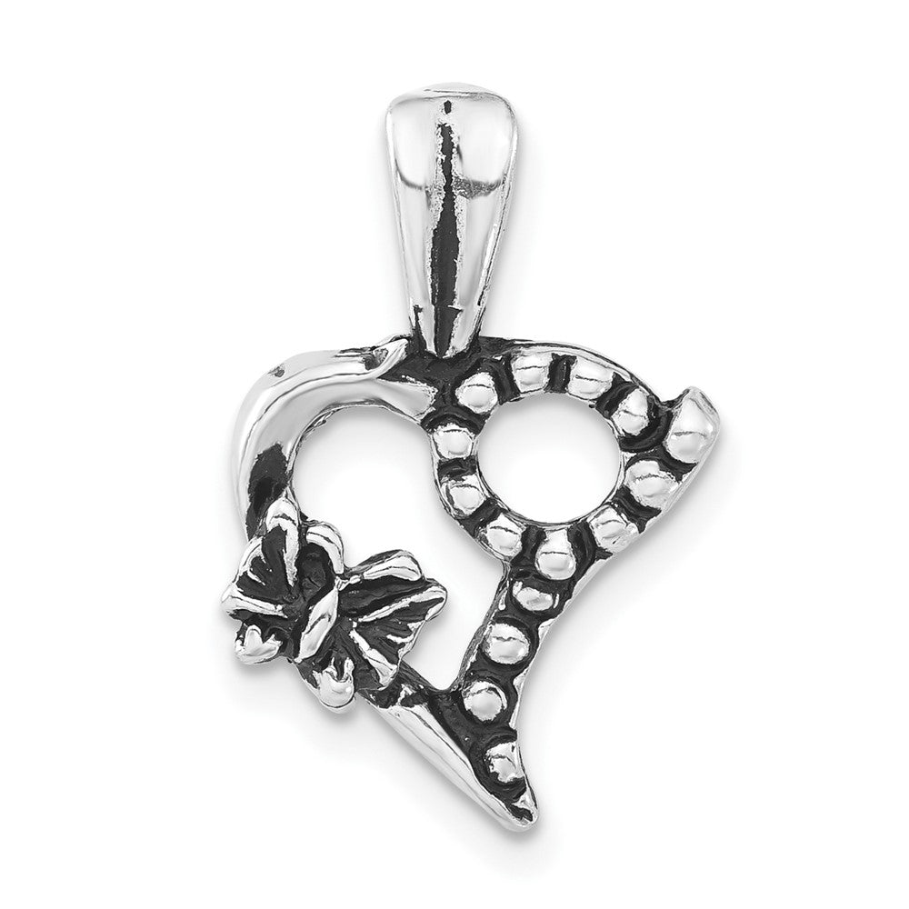 Sterling Silver Antiqued Heart Charm