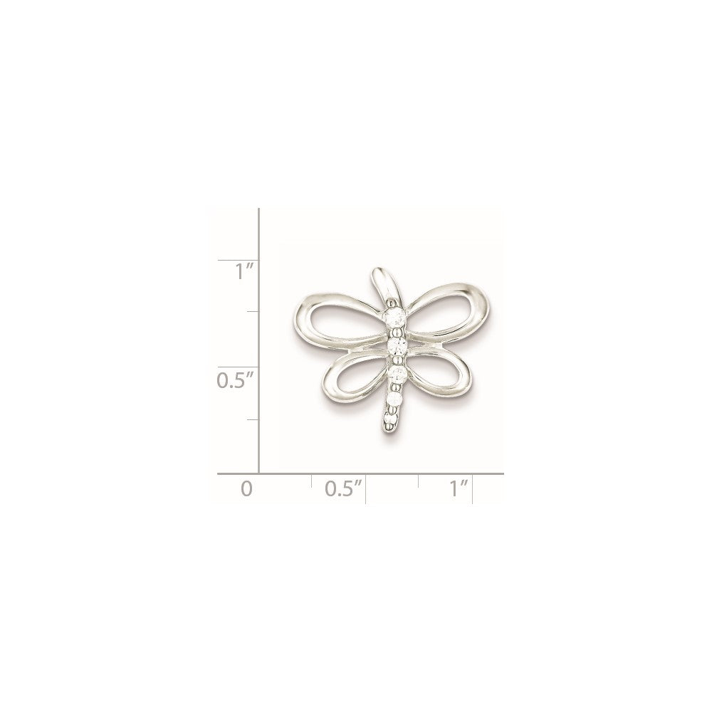 Sterling Silver CZ Dragonfly Pendant