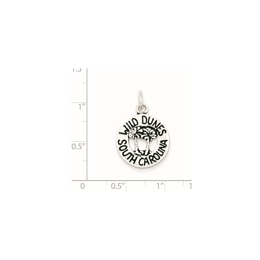 Sterling Silver Antiqued South Carolina Charn