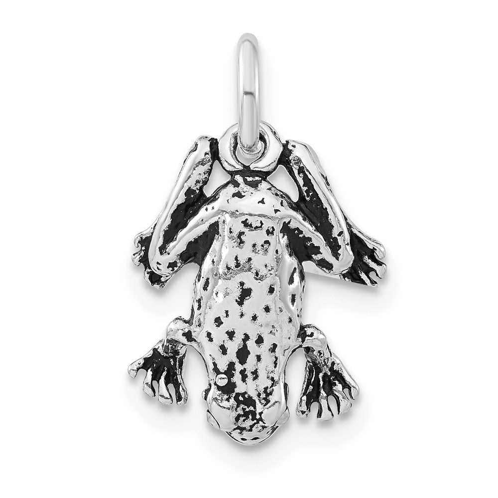 Sterling Silver Antiqued Frog Charm