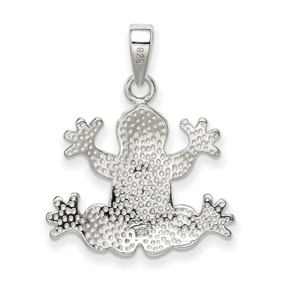 Sterling Silver Blue Inlay Created Opal FrogPendant