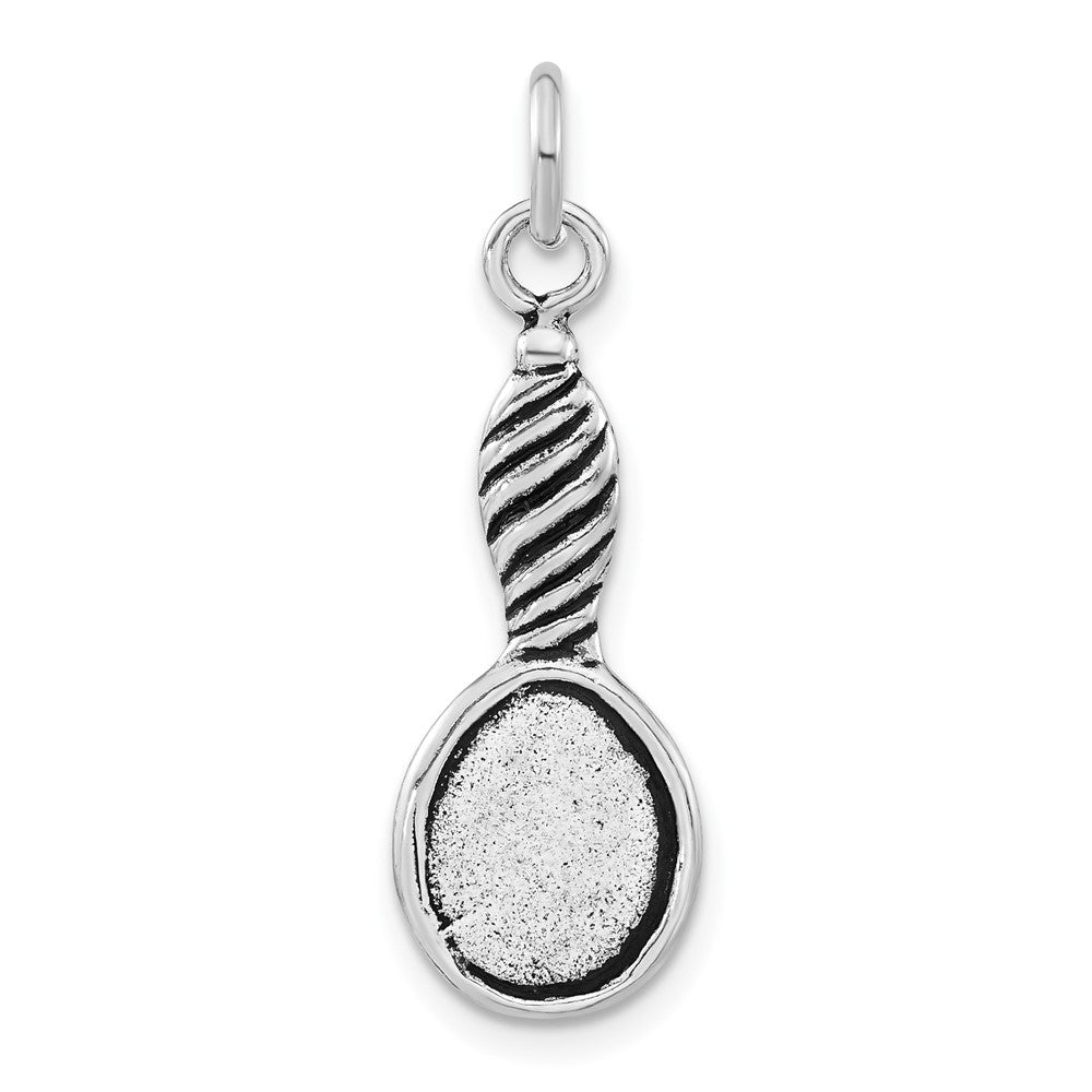 Sterling Silver Antiqued Vintage Hand Mirror Charm